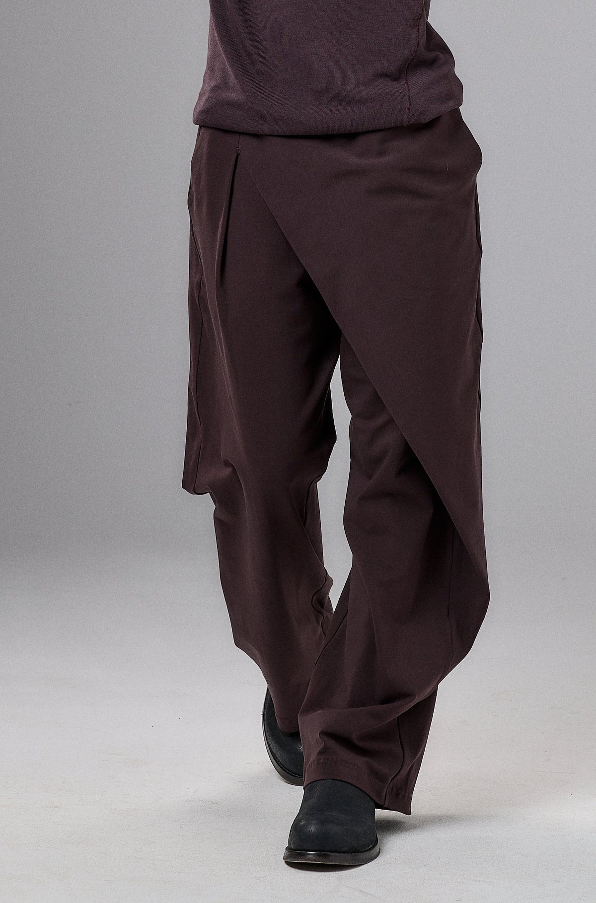 MUTED BORDO ASYMMETRICAL WRAP PANTS