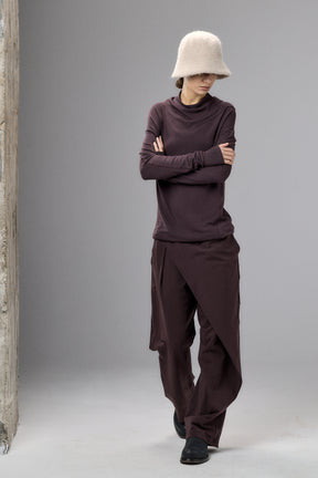 MUTED BORDO ASYMMETRICAL WRAP PANTS