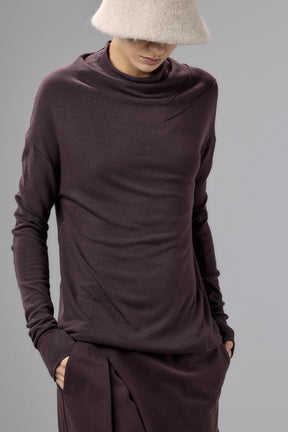 MUTED BORDO MINIMALIST LONG SLEEVE TOP