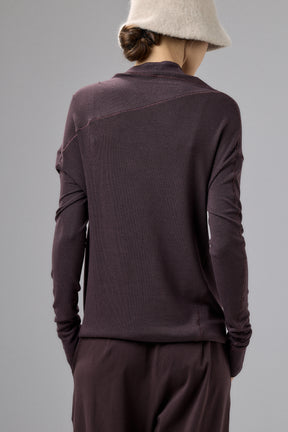 MUTED BORDO MINIMALIST LONG SLEEVE TOP