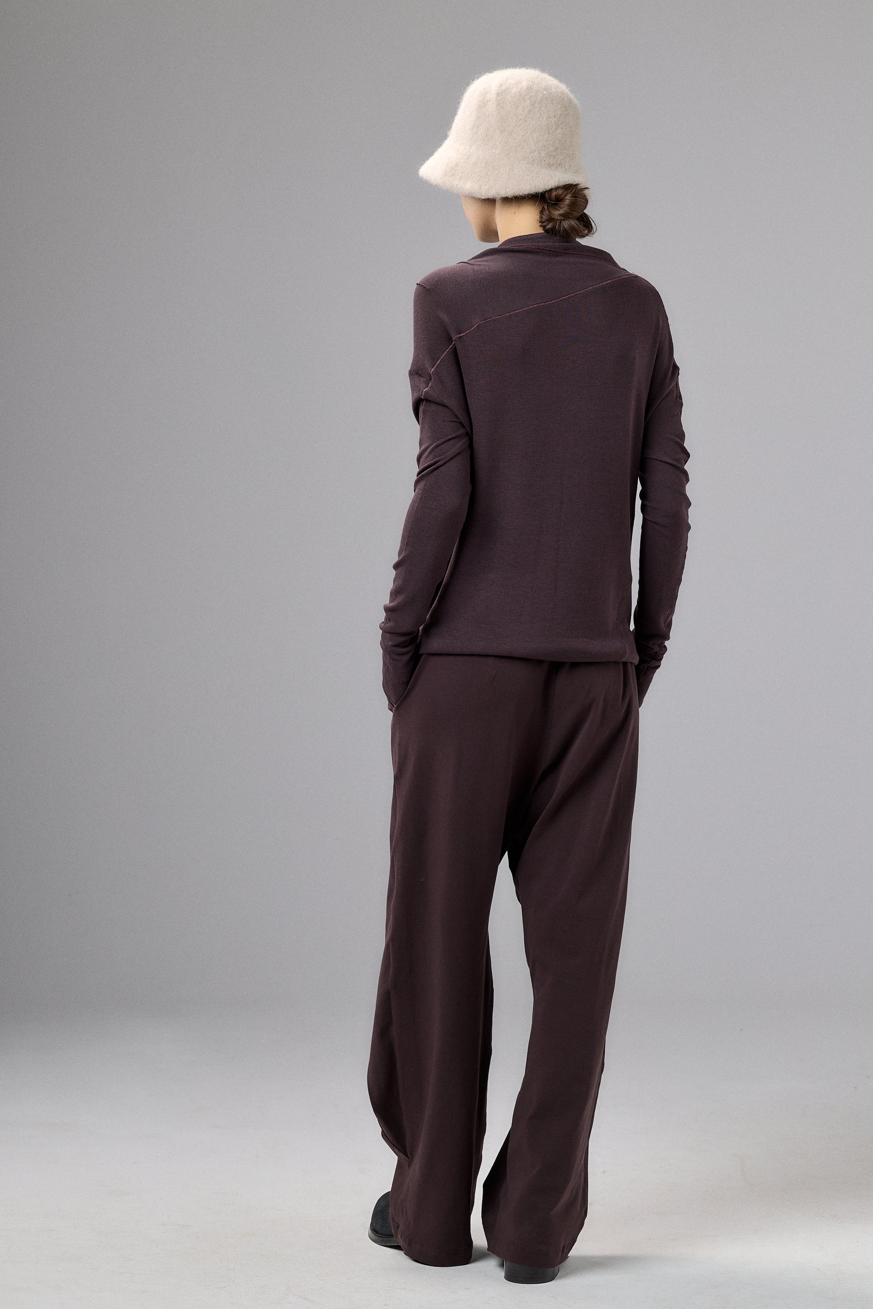 BLACK ASYMMETRICAL WRAP PANTS
