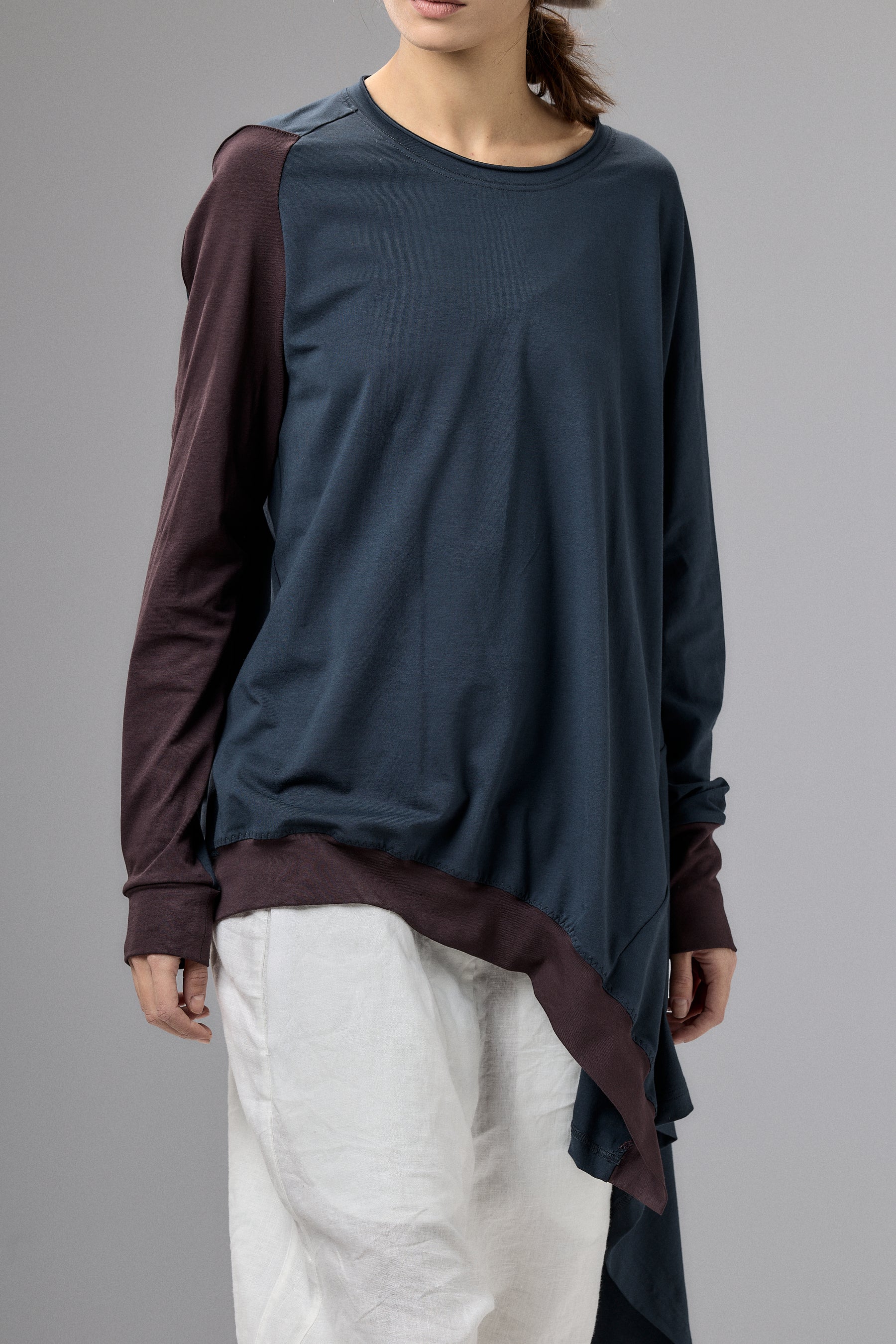 ASYMMETRICAL TUNIC TOP - TWO COLORS BB