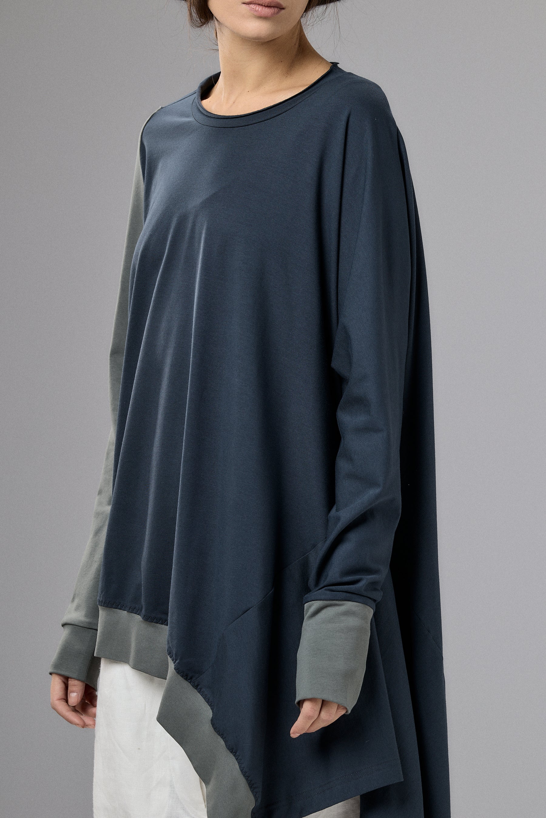 ASYMMETRICAL TUNIC TOP - TWO COLORS