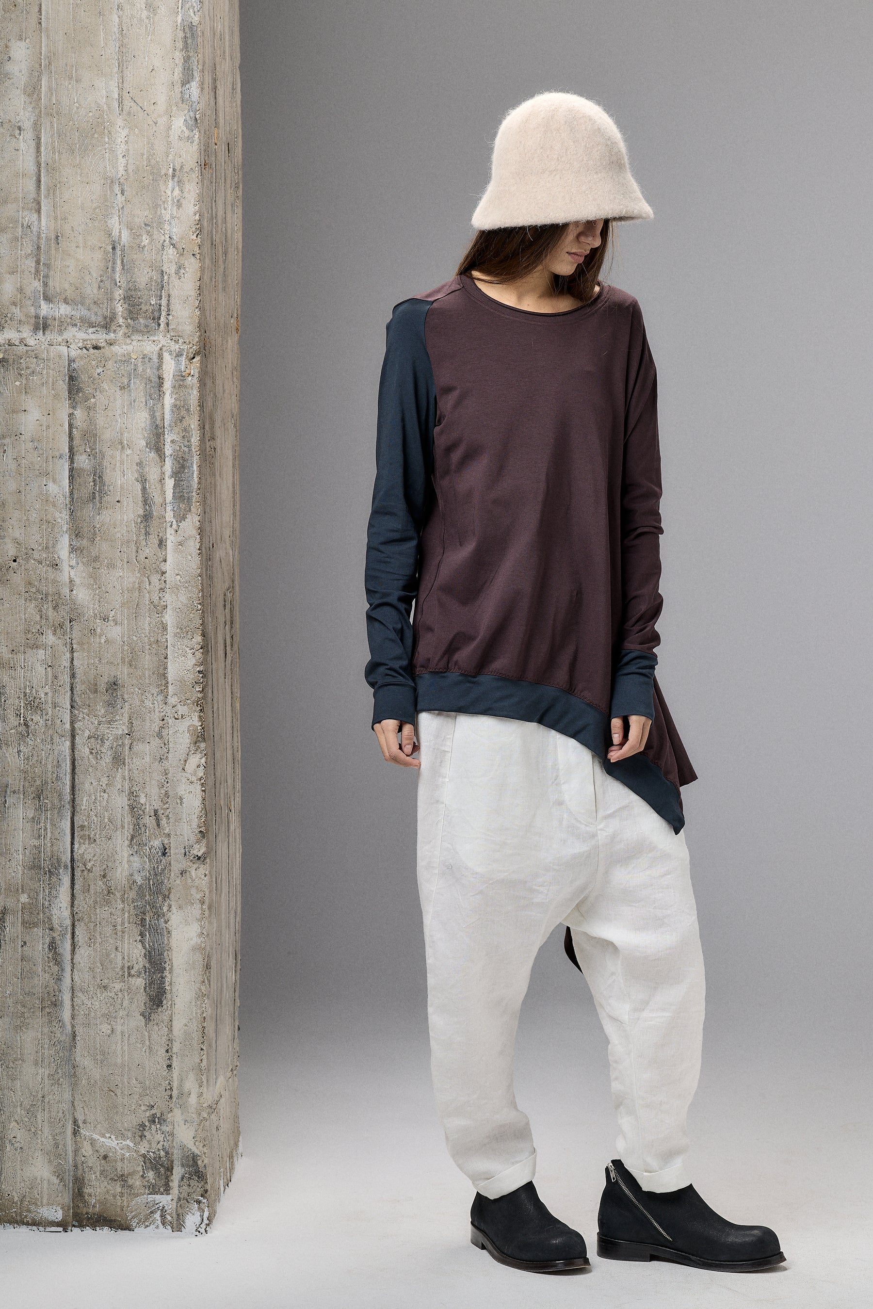 ASYMMETRICAL TUNIC TOP - TWO COLORS