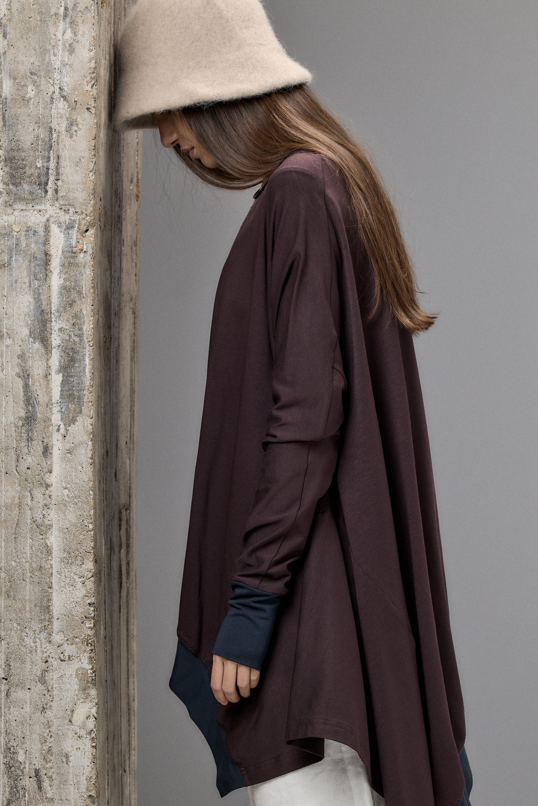 ASYMMETRICAL TUNIC TOP - TWO COLORS