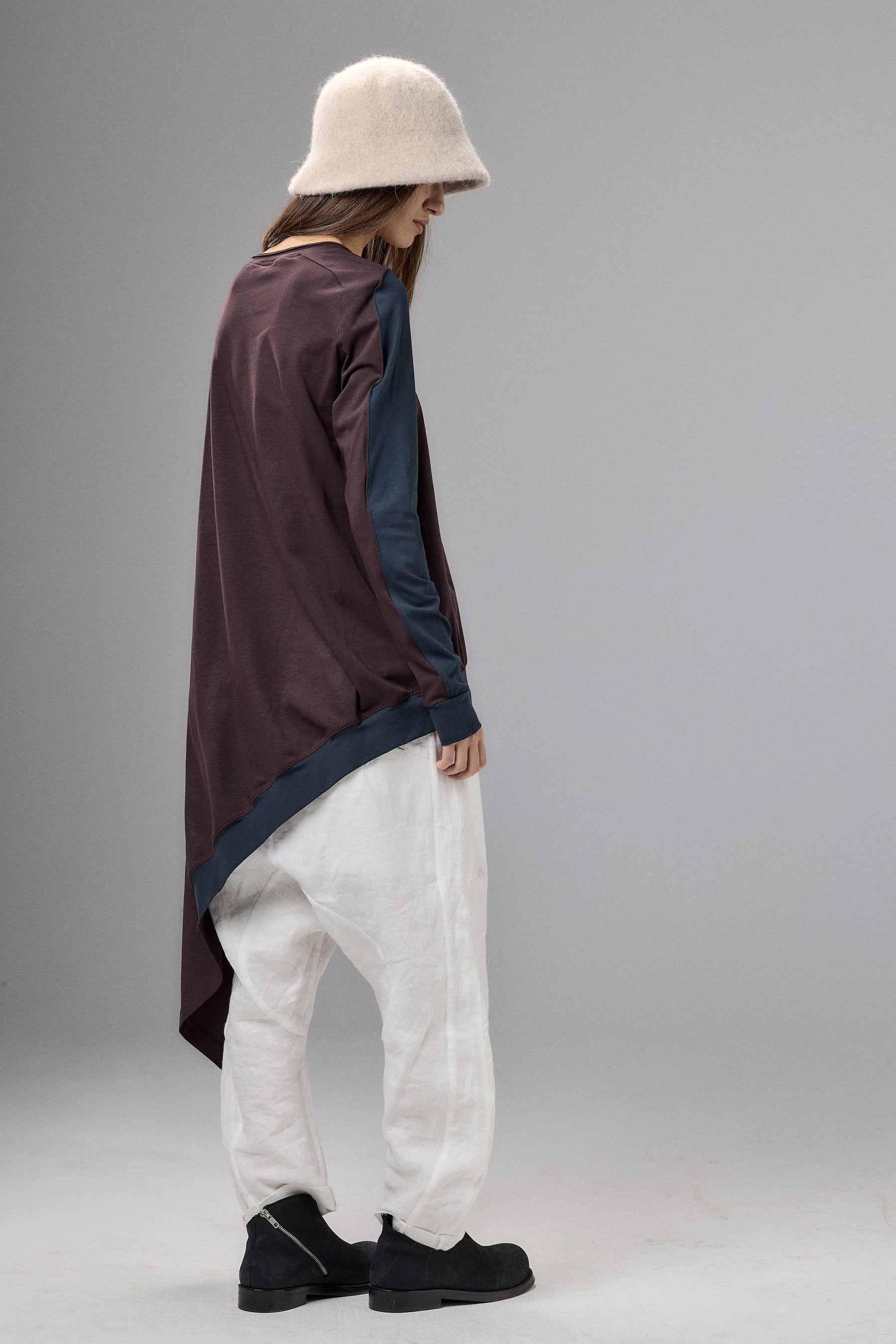 ASYMMETRICAL TUNIC TOP - TWO COLORS