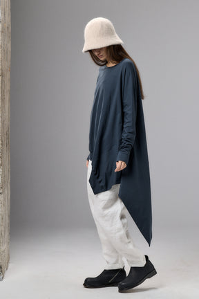 ASYMMETRICAL MUTED BLUE TUNIC TOP