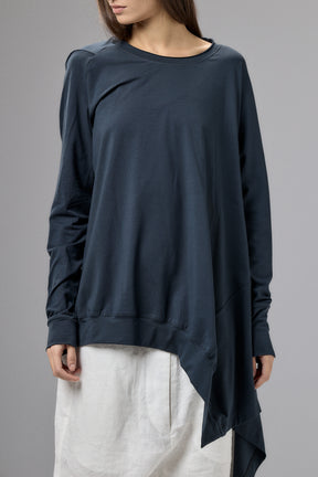 ASYMMETRICAL MUTED BLUE TUNIC TOP