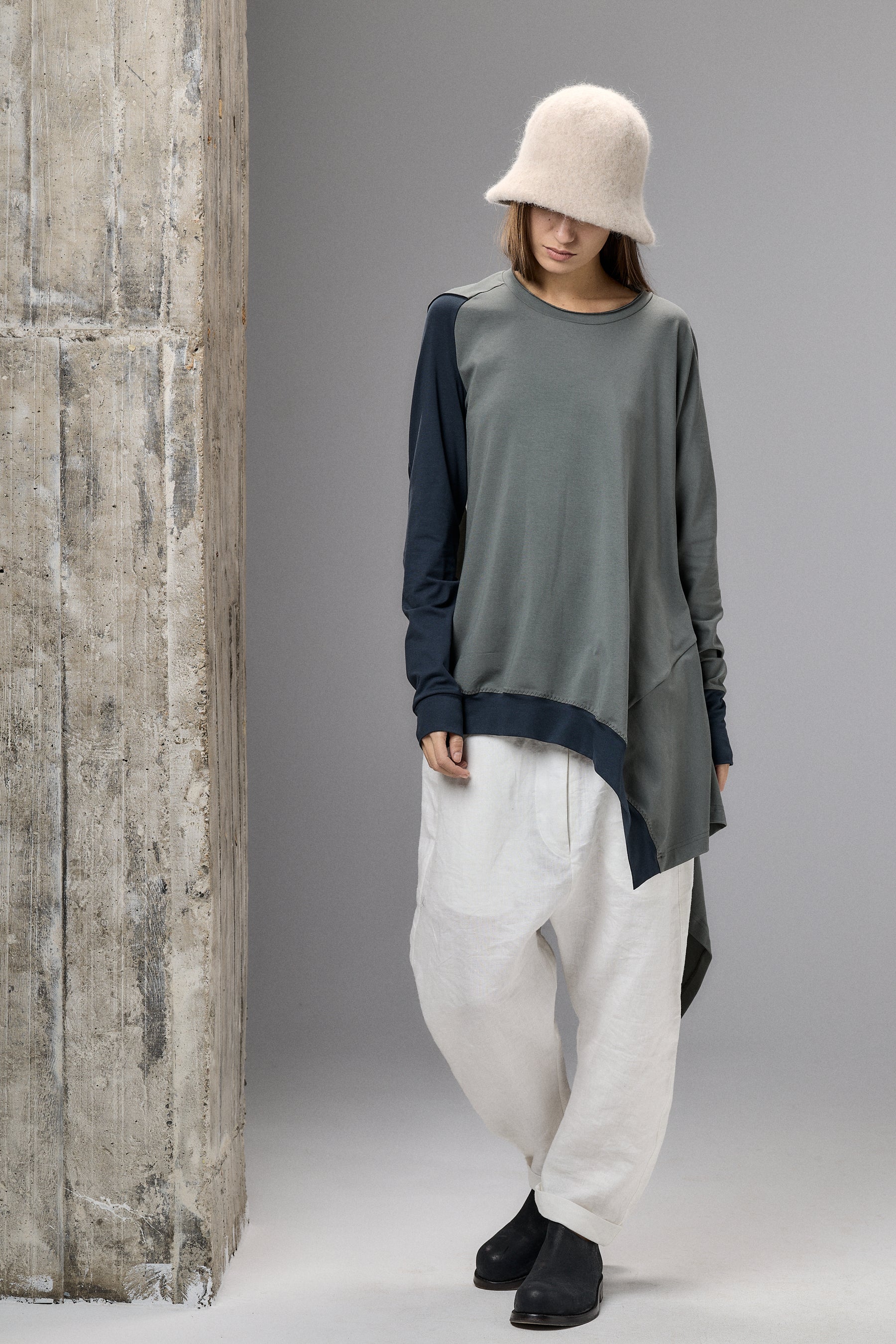 ASYMMETRICAL TUNIC TOP - TWO COLORS GB