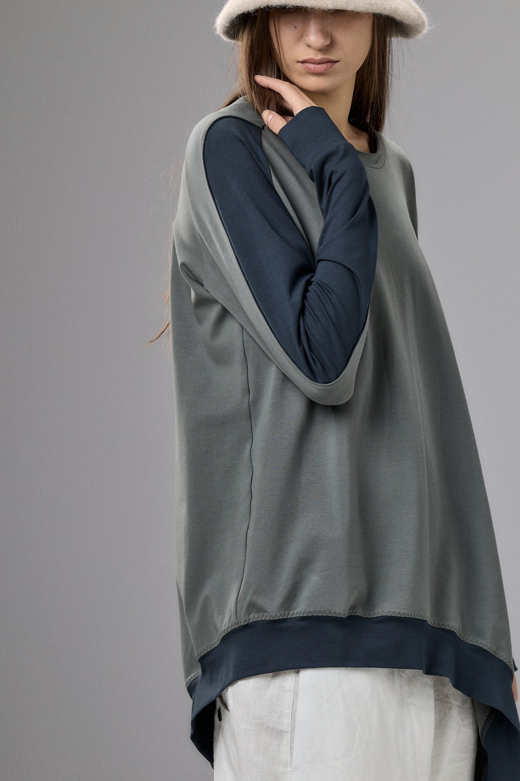 ASYMMETRICAL TUNIC TOP - TWO COLORS GB