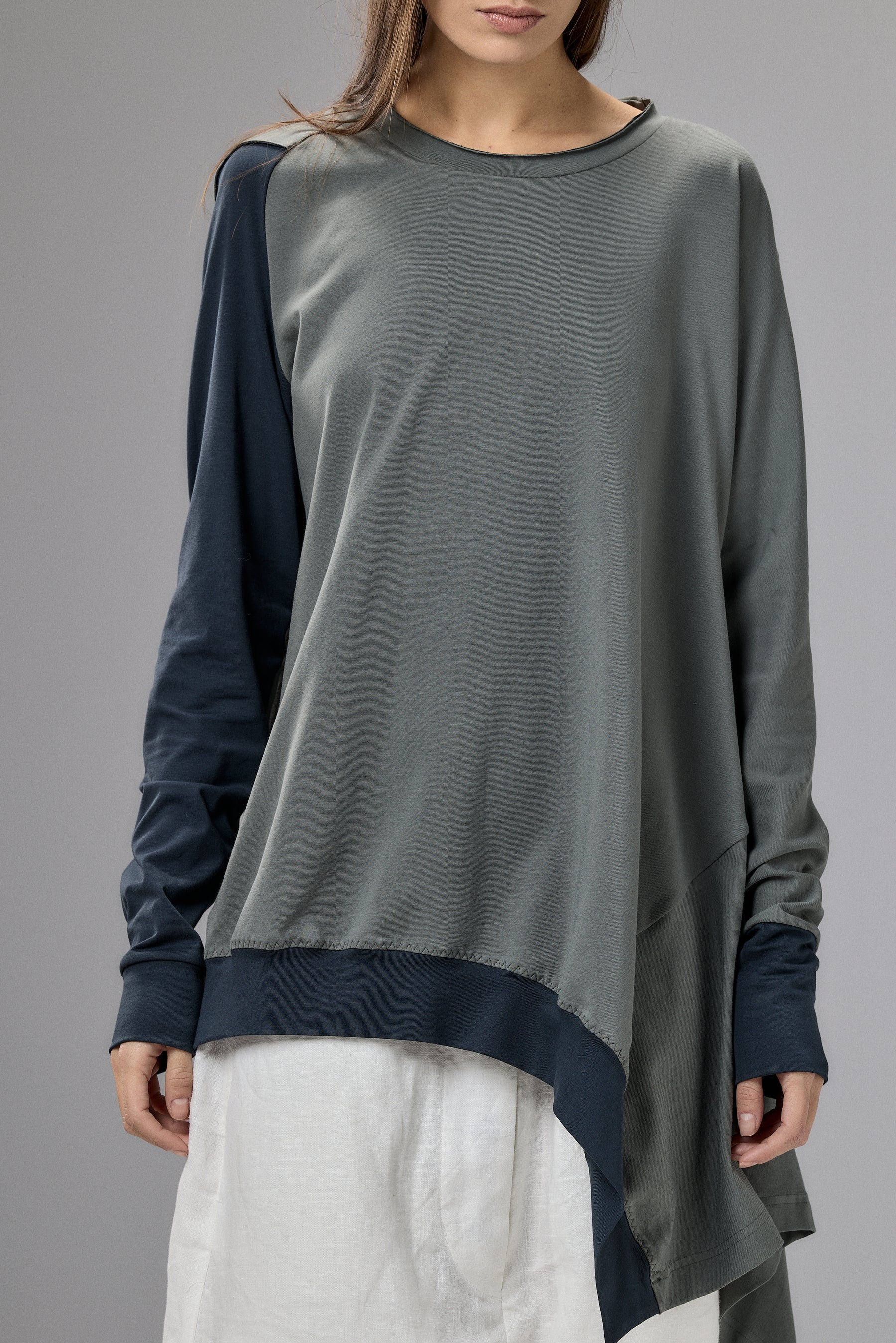 ASYMMETRICAL TUNIC TOP - TWO COLORS GB