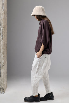 ASYMMETRICAL SLEEVE COTTON BLOUSE