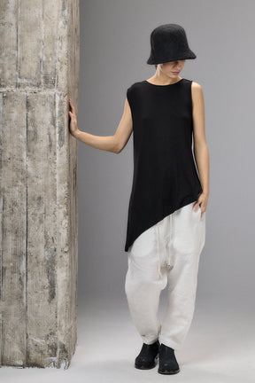 OFF WHITE DRAPE SLEEVELESS SHIRT