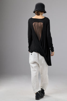 BLACK TWISTED BACK LONG SLEEVE TOP