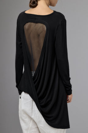 BLACK TWISTED BACK LONG SLEEVE TOP
