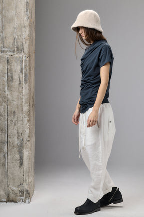 SHORT SLEEVE BLACK DRAPE BLOUSE