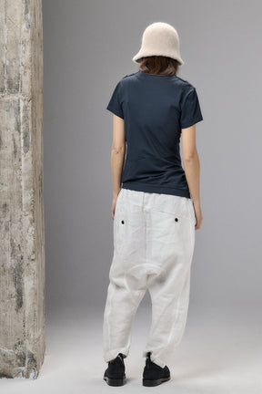 SHORT SLEEVE BLACK DRAPE BLOUSE