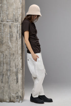 SHORT SLEEVE BLACK DRAPE BLOUSE