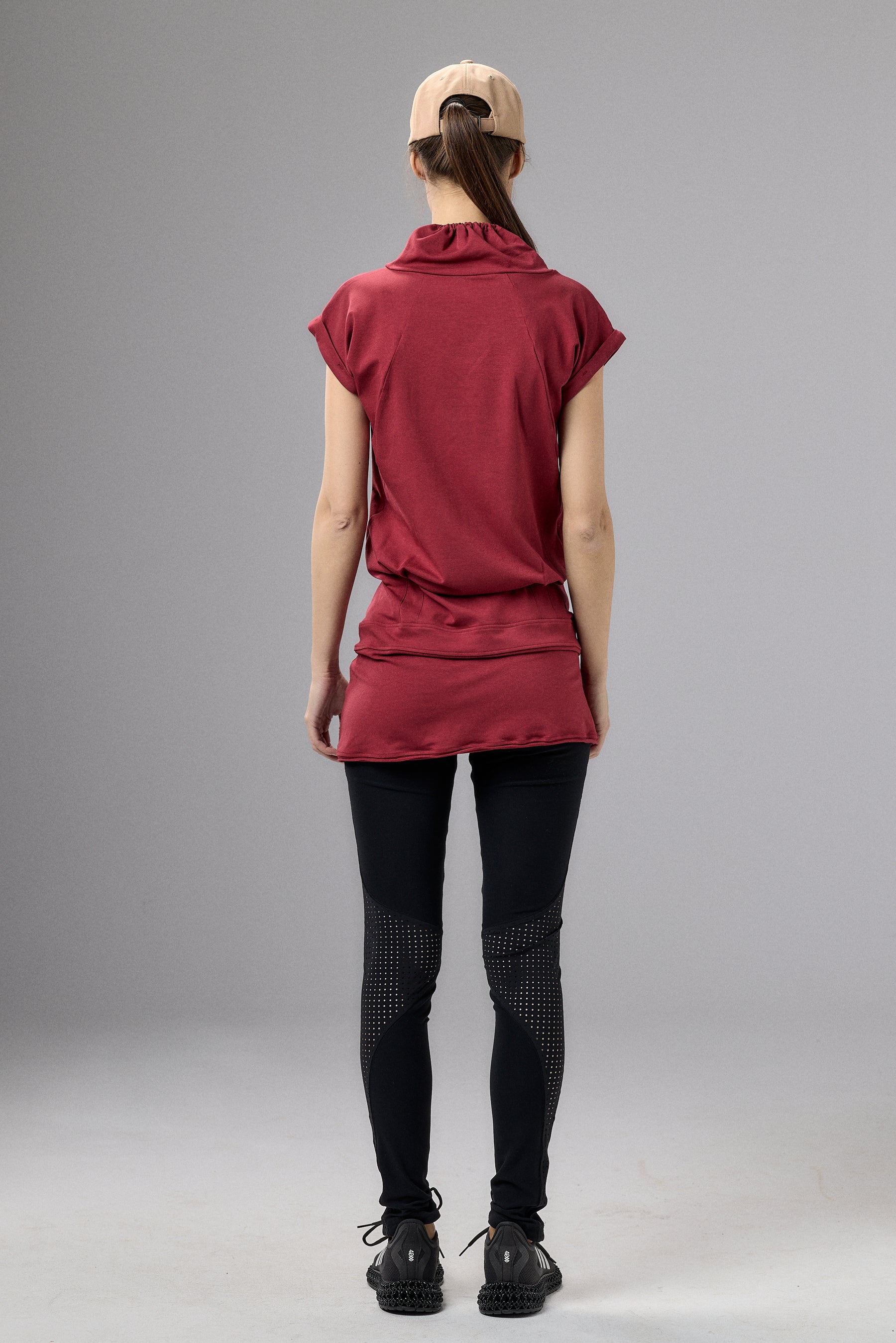 NEUTRAL GRAY YOGA TUNIC TOP