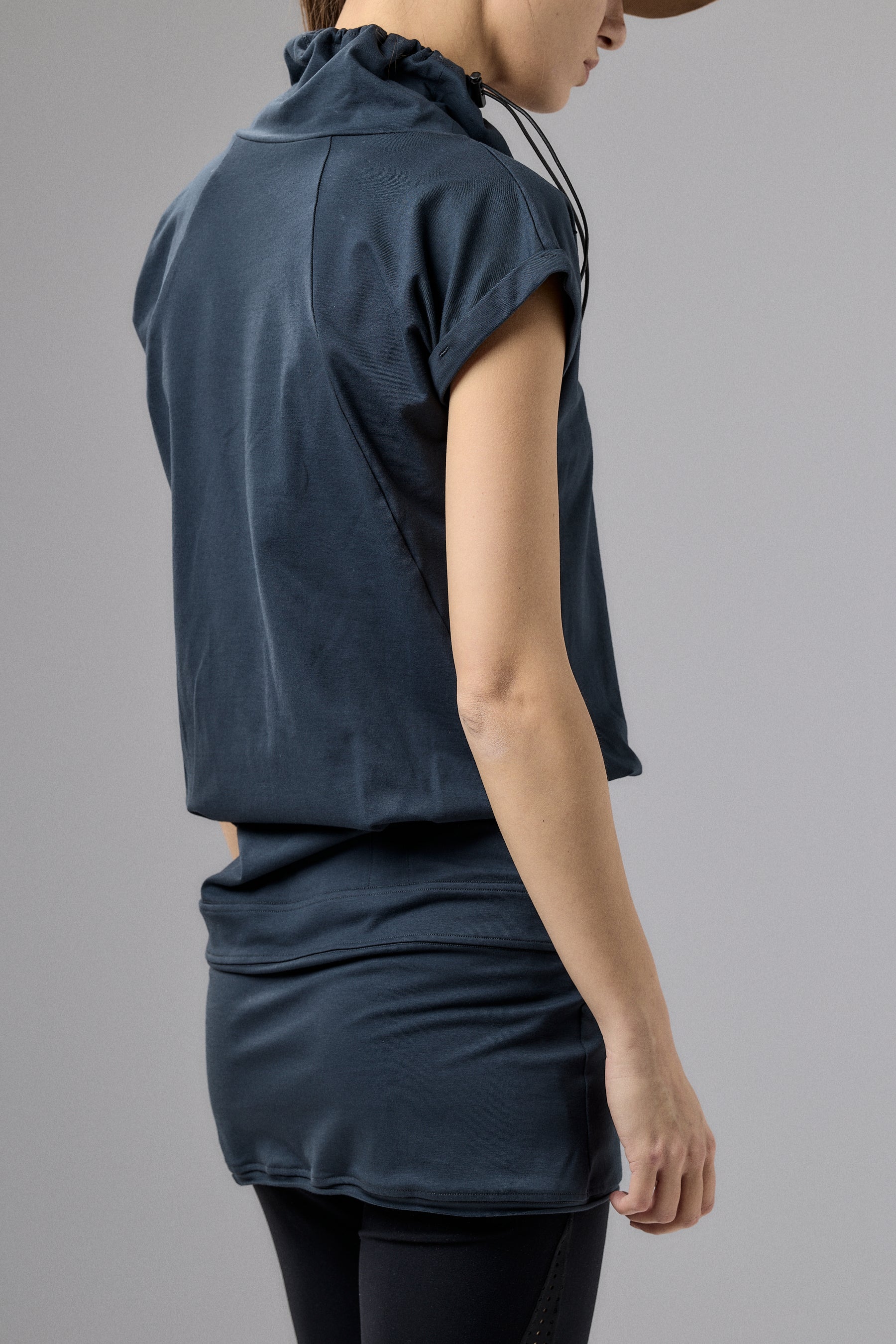 MUTED BLUE YOGA TUNIC TOP