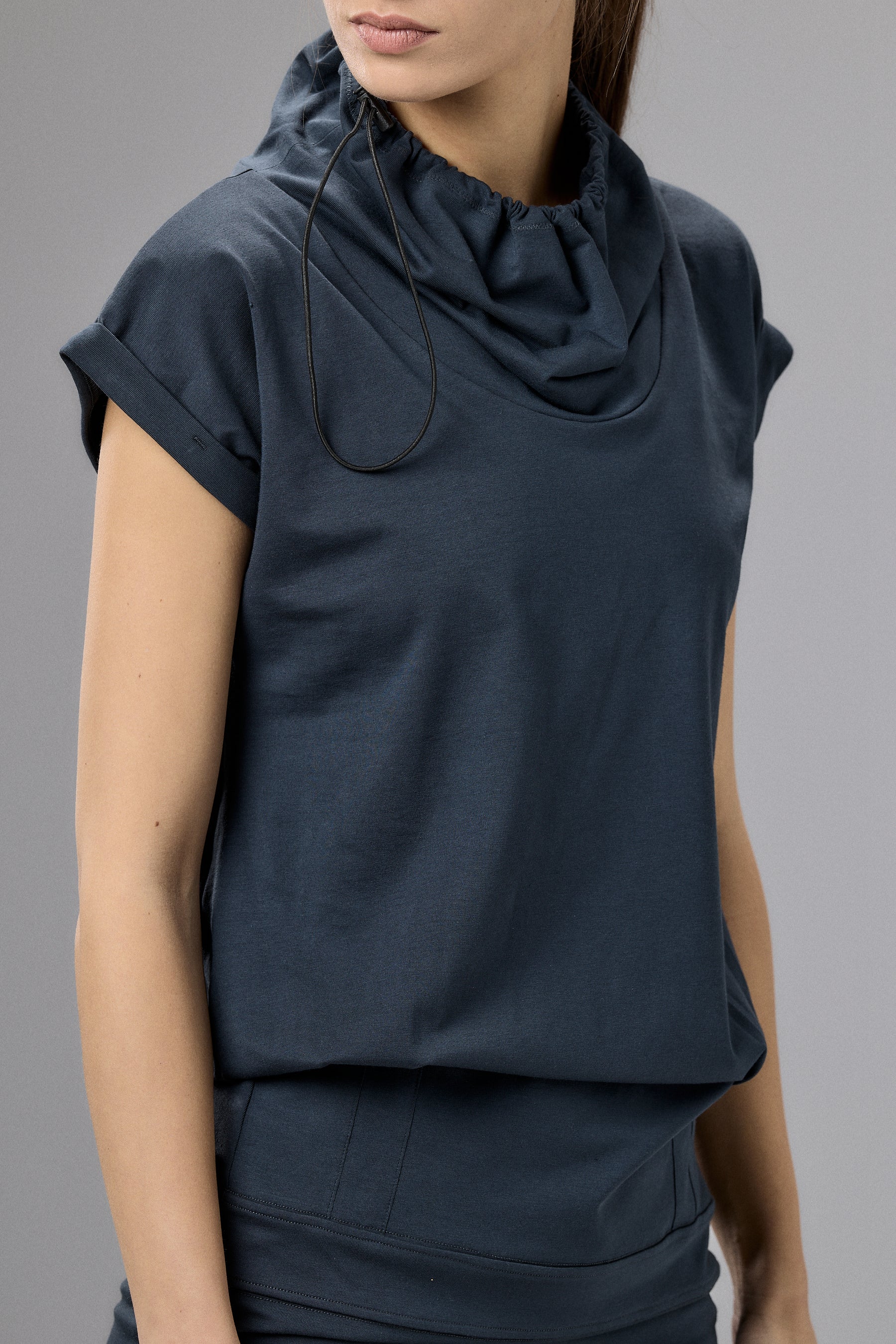 MUTED BLUE YOGA TUNIC TOP