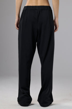 BLACK ASYMMETRICAL WRAP PANTS