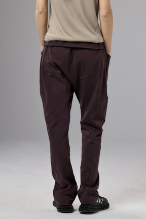 MUTED BORDO DROP CROTCH PANTS WITH POCKETS