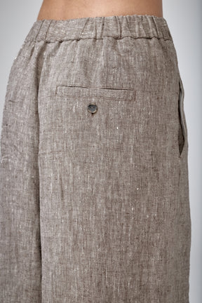INK BLUE LOW CROTCH LINEN PANTS