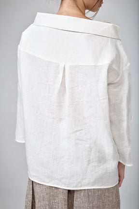 OFF SHOULDER LINEN SHIRT