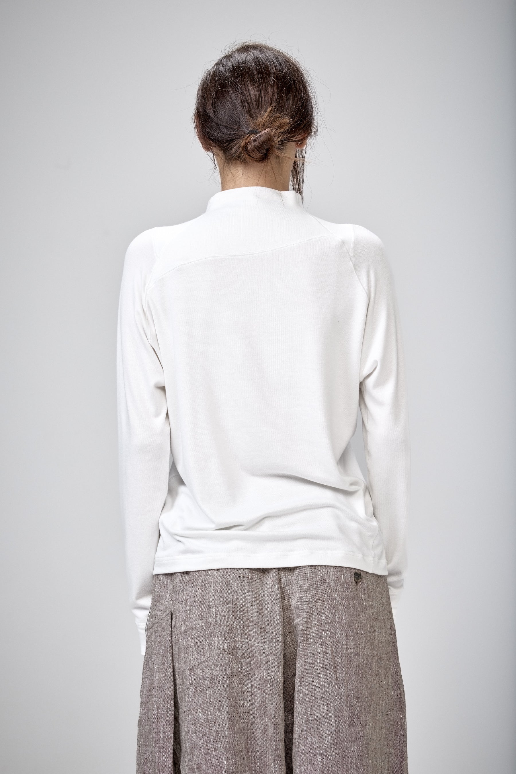 SLATE BLUE MOCK NECK LOOSE TOP