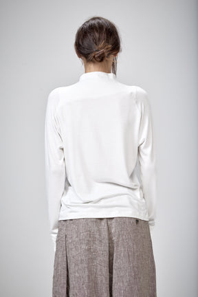 SLATE BLUE MOCK NECK LOOSE TOP
