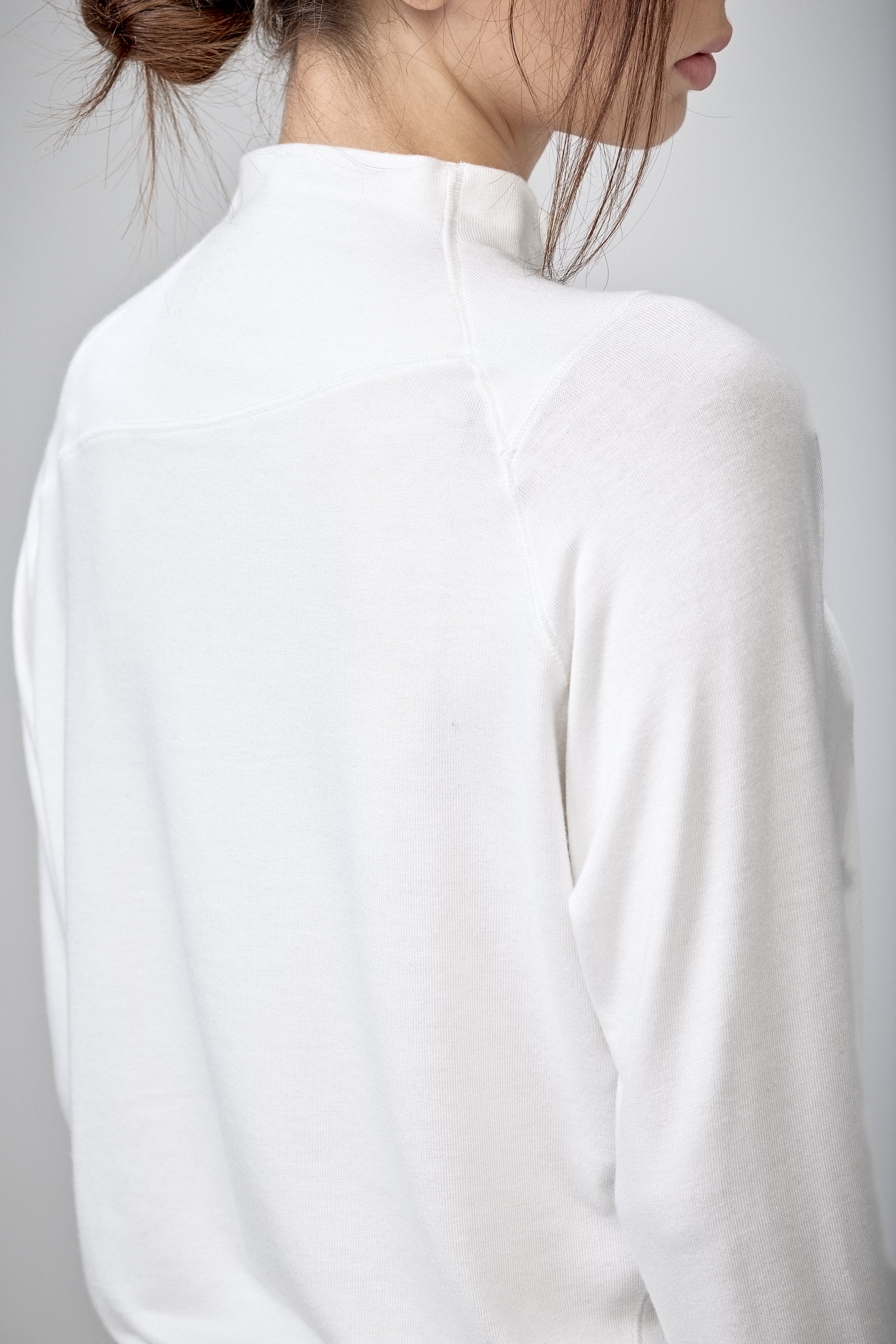 SLATE BLUE MOCK NECK LOOSE TOP