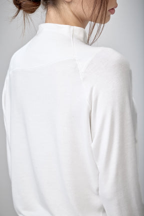 SLATE BLUE MOCK NECK LOOSE TOP