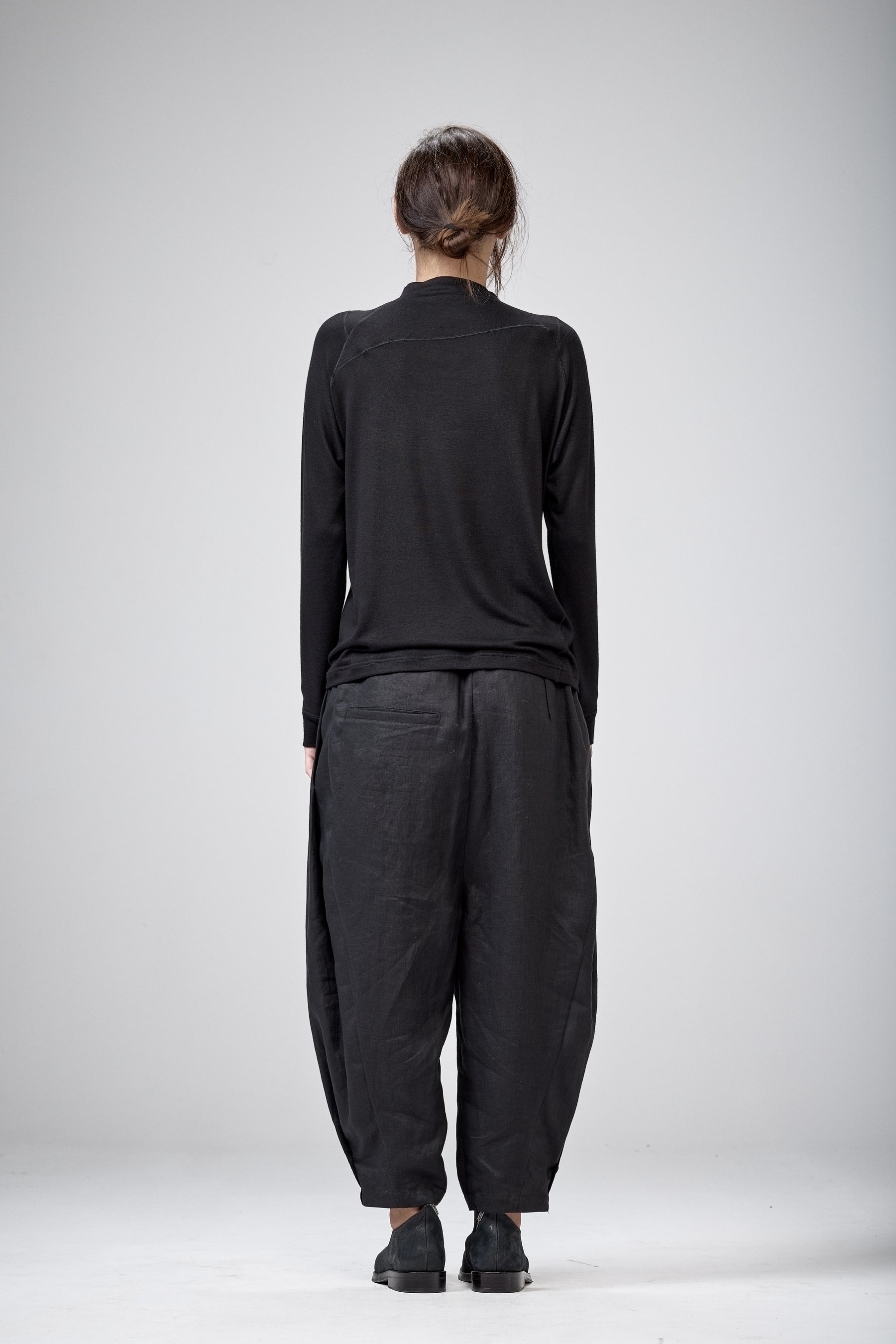 SLATE BLUE MOCK NECK LOOSE TOP