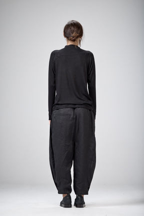 SLATE BLUE MOCK NECK LOOSE TOP
