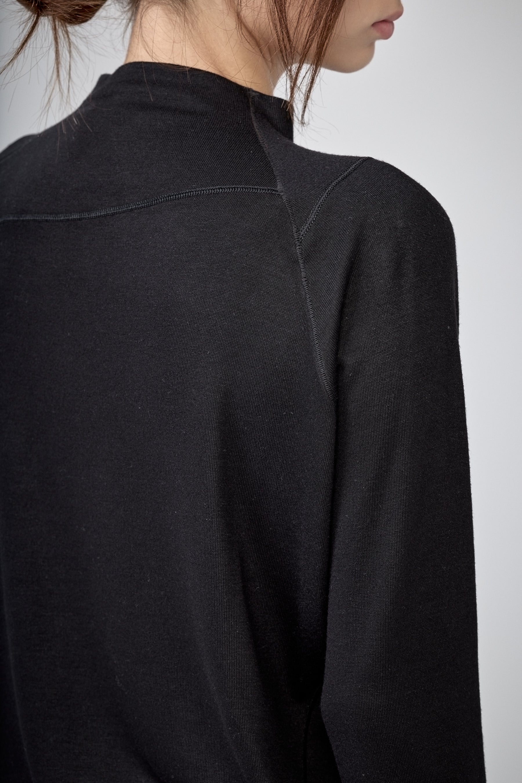 SLATE BLUE MOCK NECK LOOSE TOP