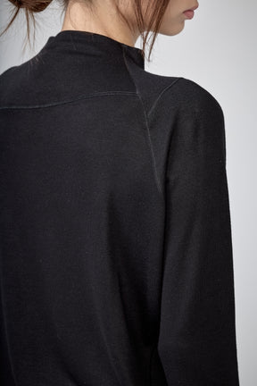 SLATE BLUE MOCK NECK LOOSE TOP