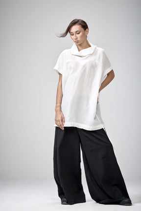 OFF-WHITE V-NECK TUNIC TOP