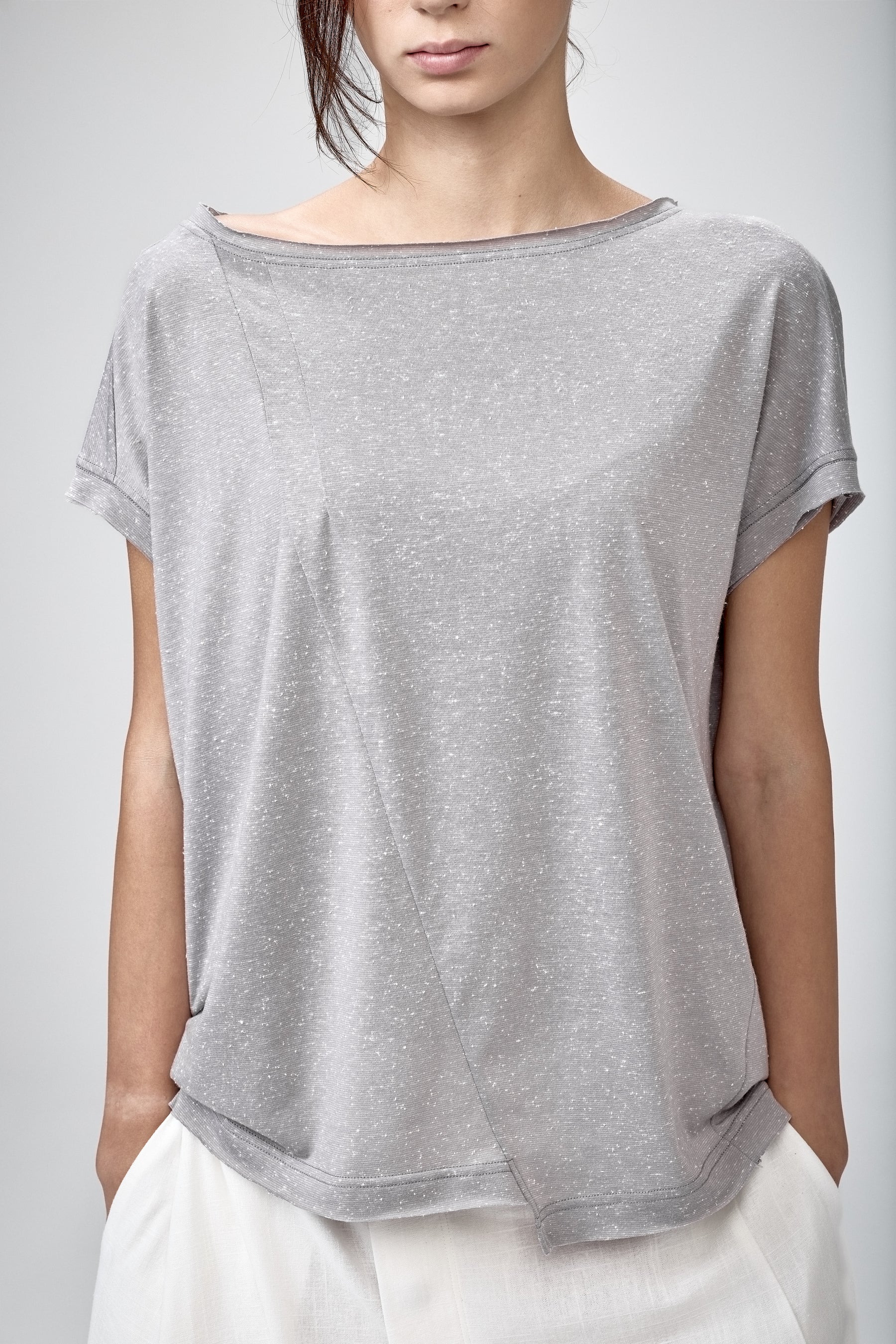 WHITE ASYMMETRICAL TOP