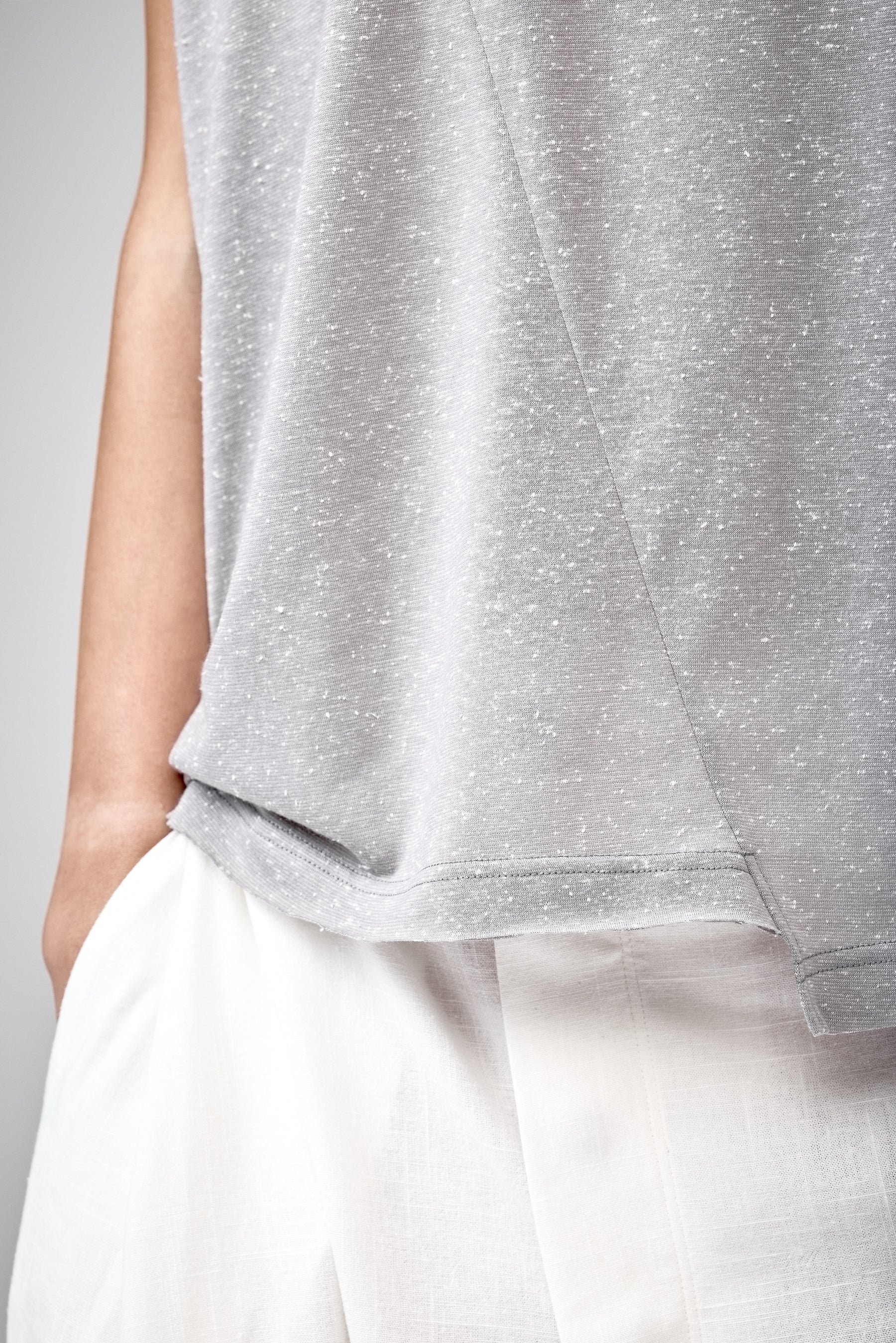 WHITE ASYMMETRICAL TOP
