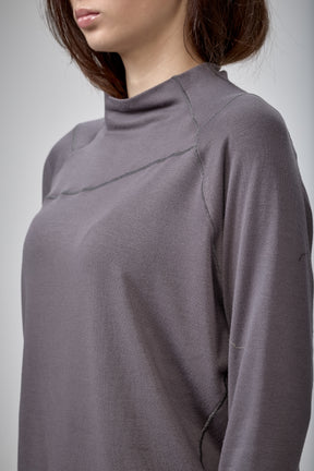 SLATE BLUE MOCK NECK LOOSE TOP