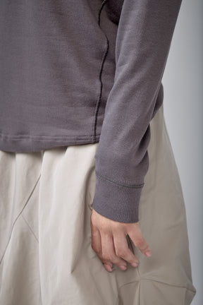 SLATE BLUE MOCK NECK LOOSE TOP