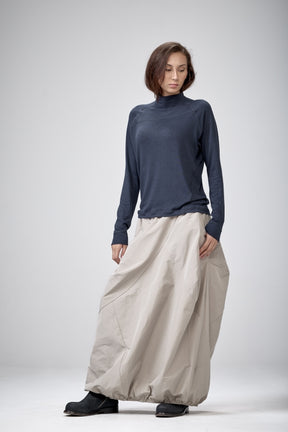 SLATE BLUE MOCK NECK LOOSE TOP