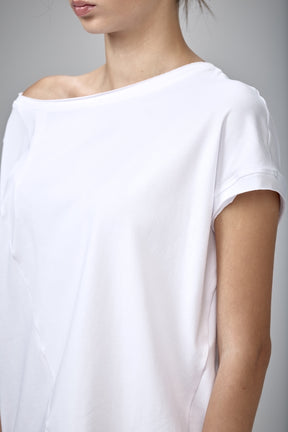 WHITE ASYMMETRICAL TOP