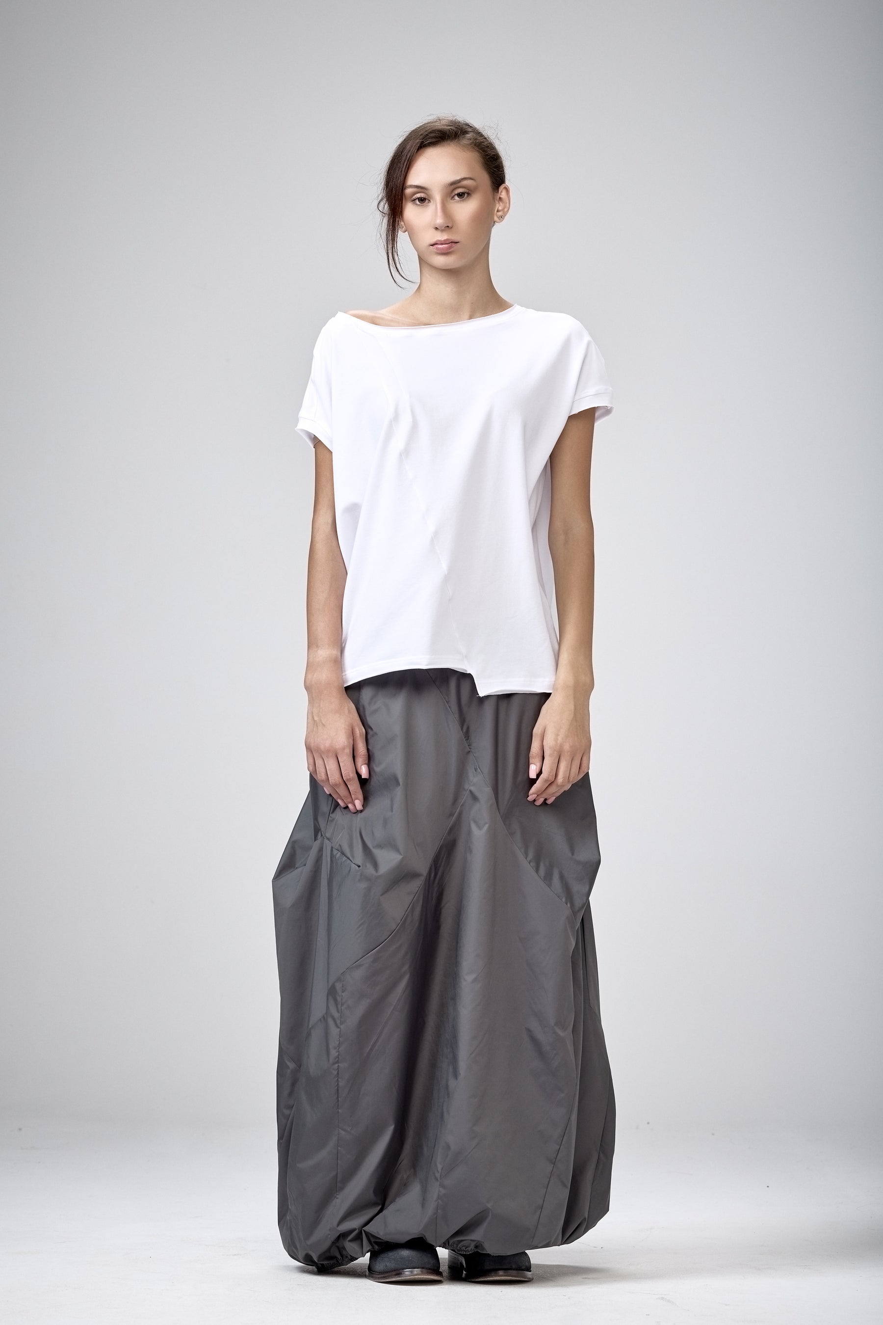 WHITE ASYMMETRICAL TOP