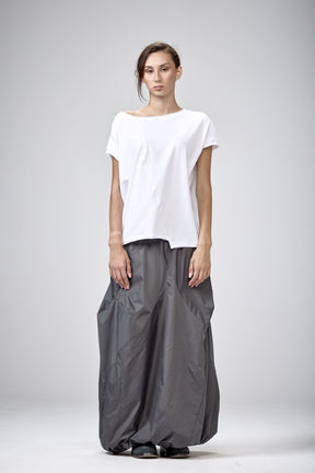 WHITE ASYMMETRICAL TOP