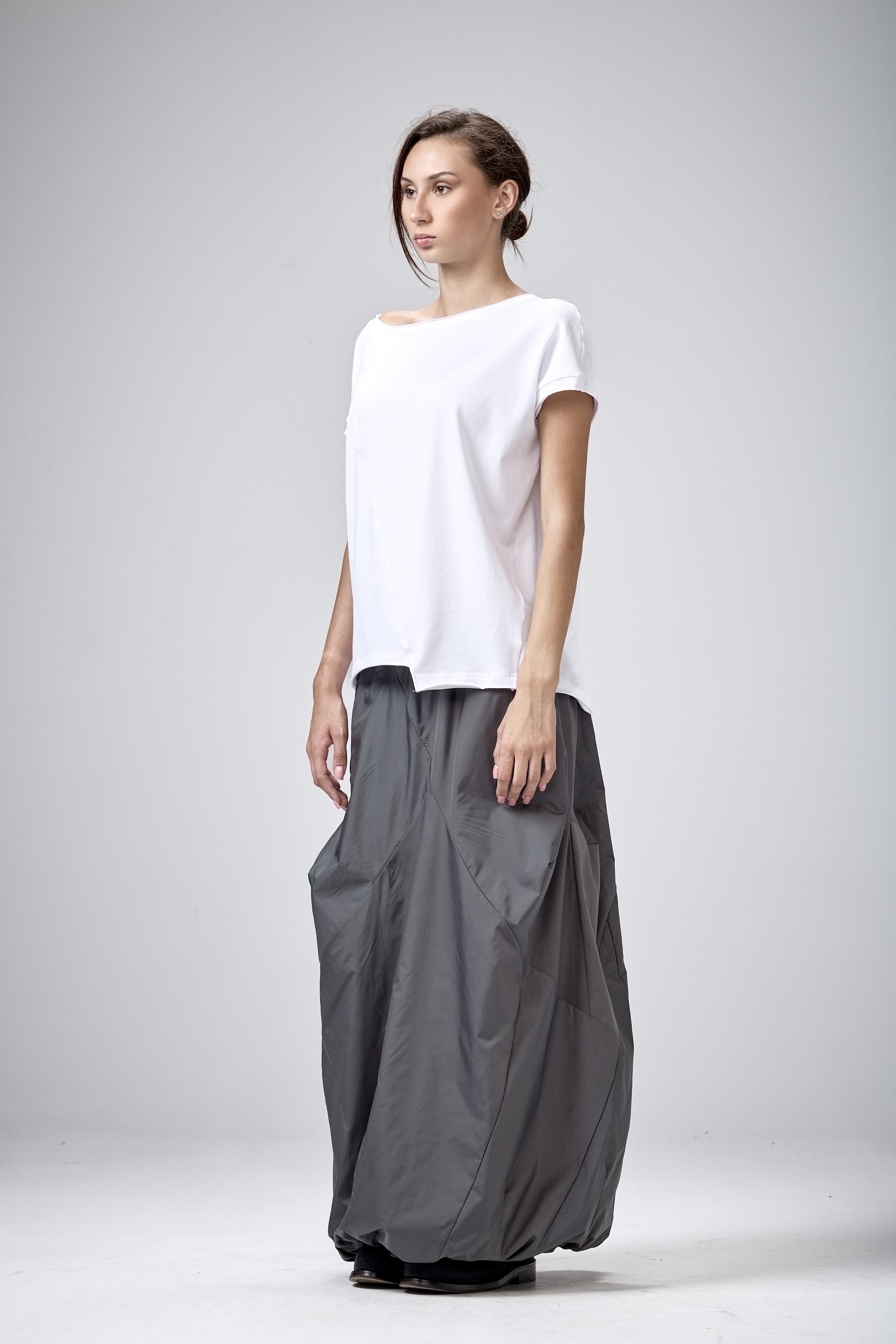 WHITE ASYMMETRICAL TOP
