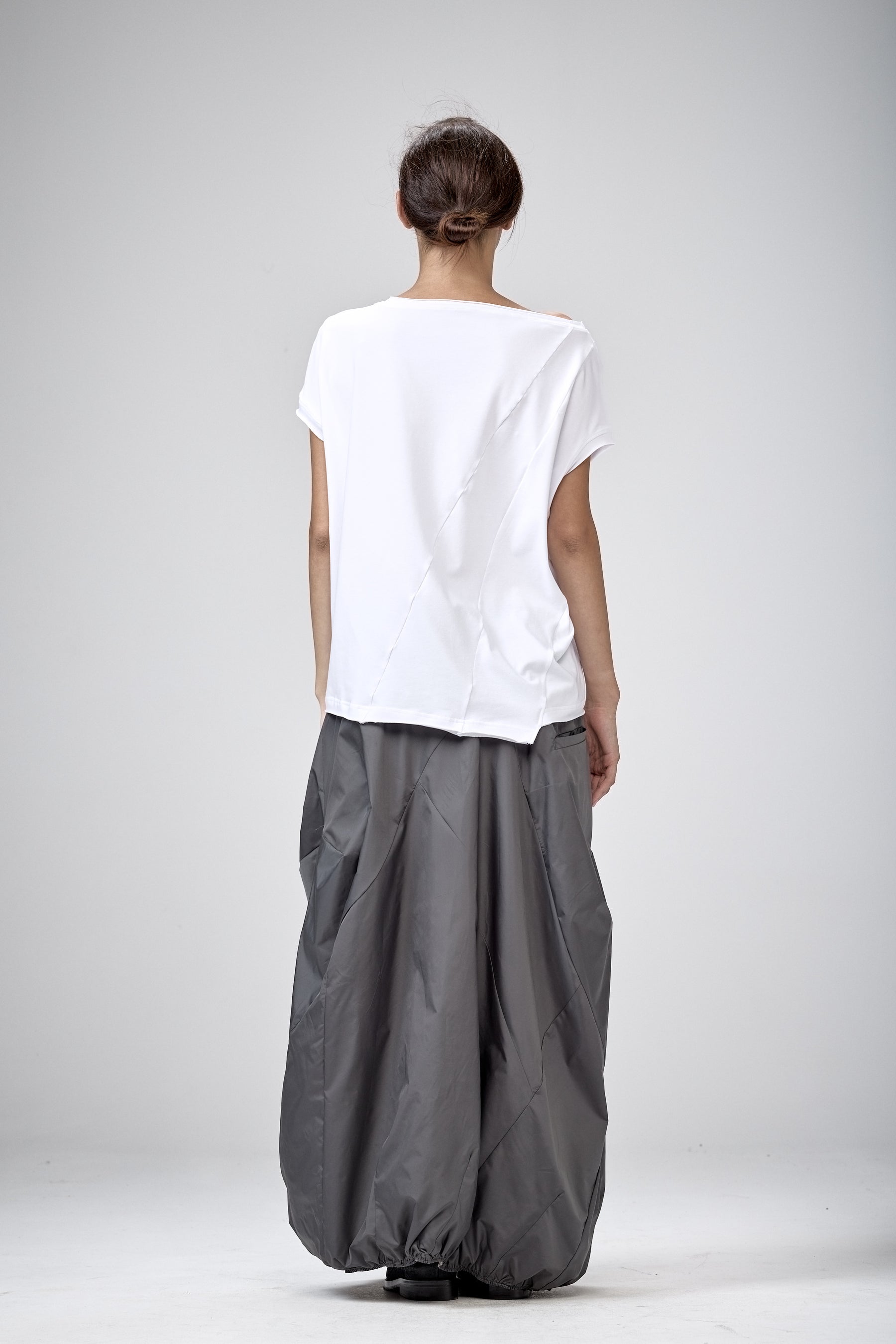 WHITE ASYMMETRICAL TOP