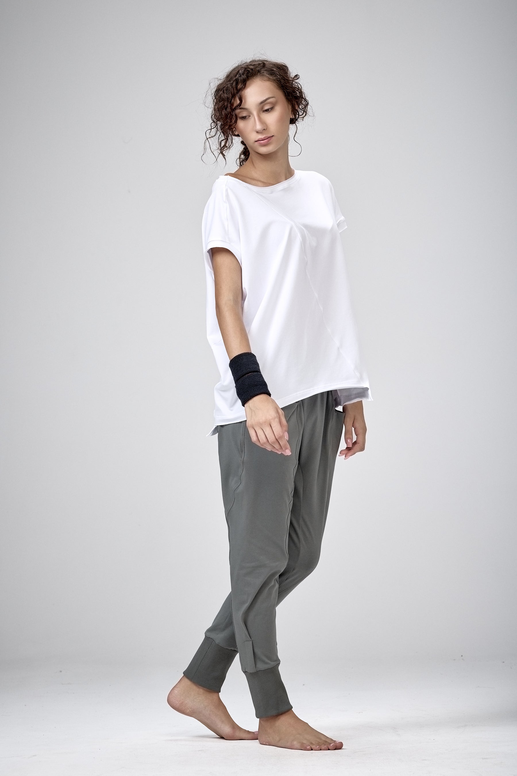WHITE ASYMMETRICAL TOP