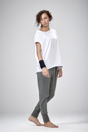 WHITE ASYMMETRICAL TOP